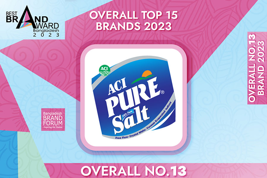 ACI PURE SALT achieving BEST BRAND AWARD for 12th consecutive time.